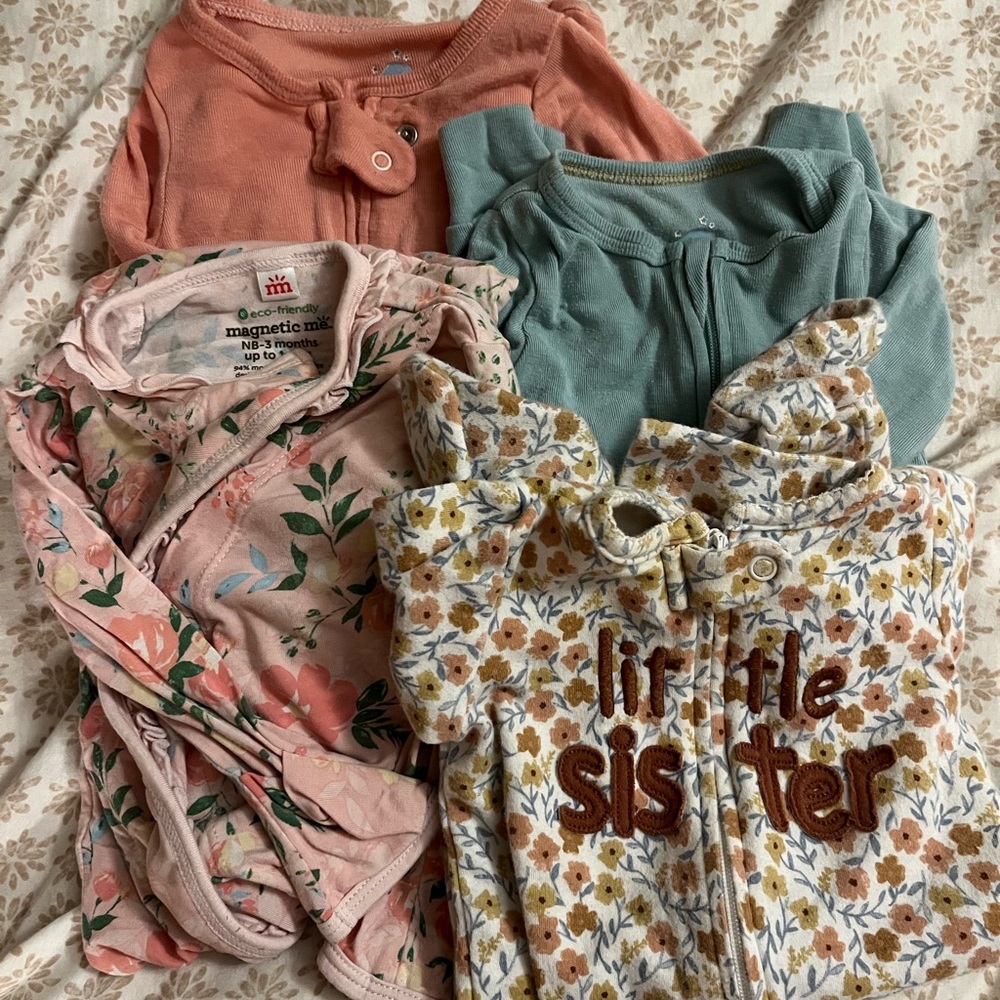 Bundle of Four Footed Onesies